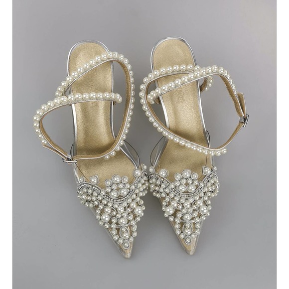 Cinxia (clear) Women's Pearl Encrusted Elegant High Heels Shoes - Picture 3 of 3